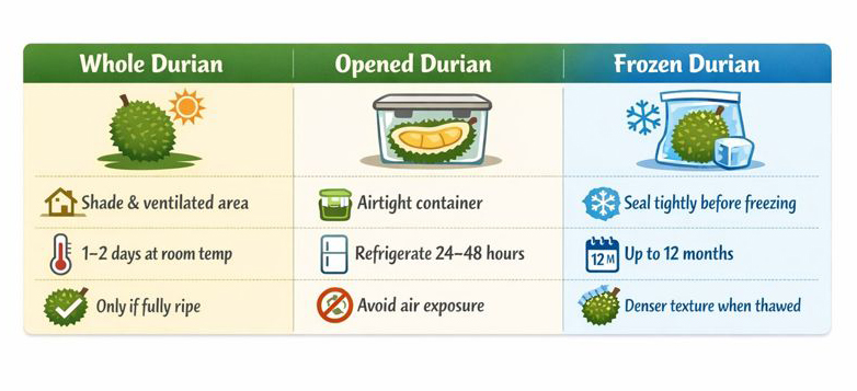 How to Store Durian Properly (Whole & Opened)